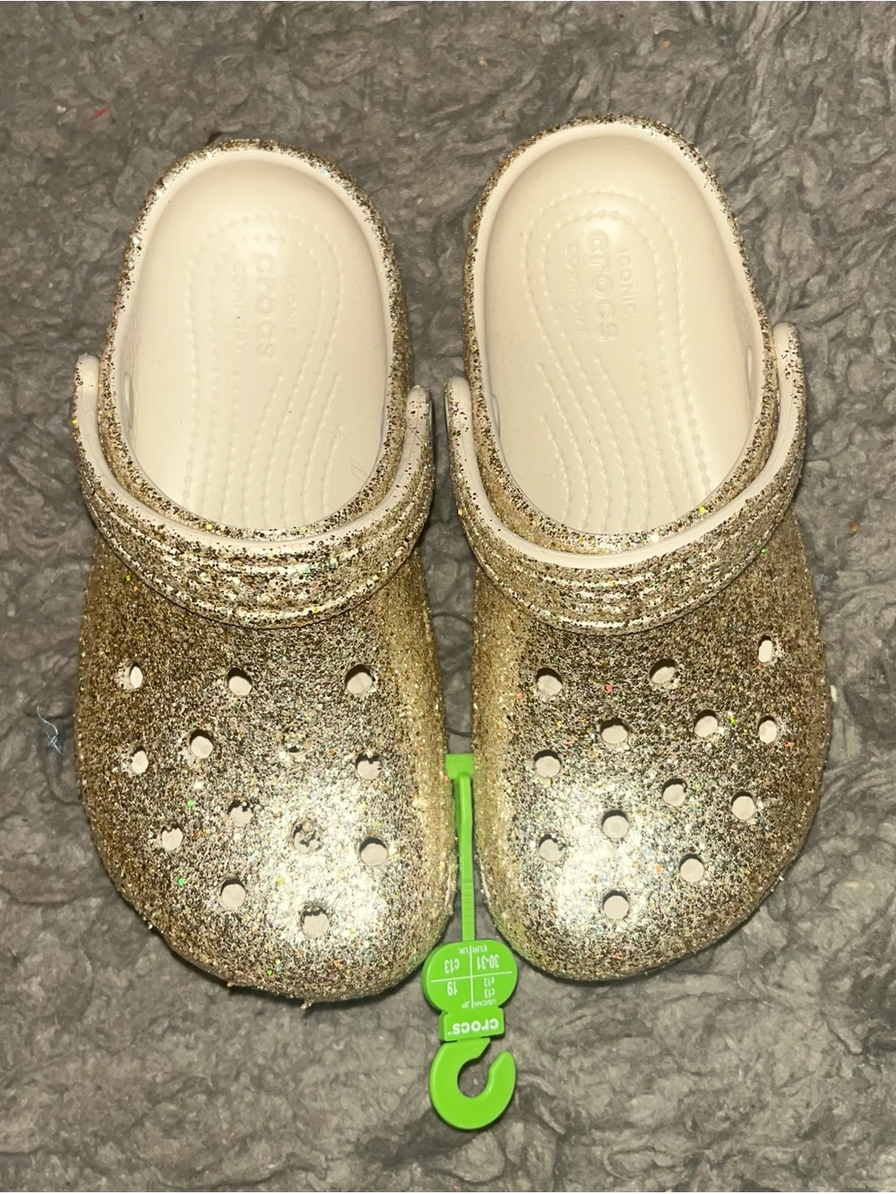 CROCS Kids Glitter Clog in Gold